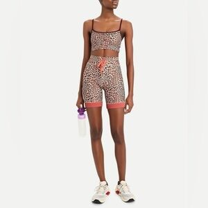 NWT The Upside Spin Leopard Biker Shorts size XS